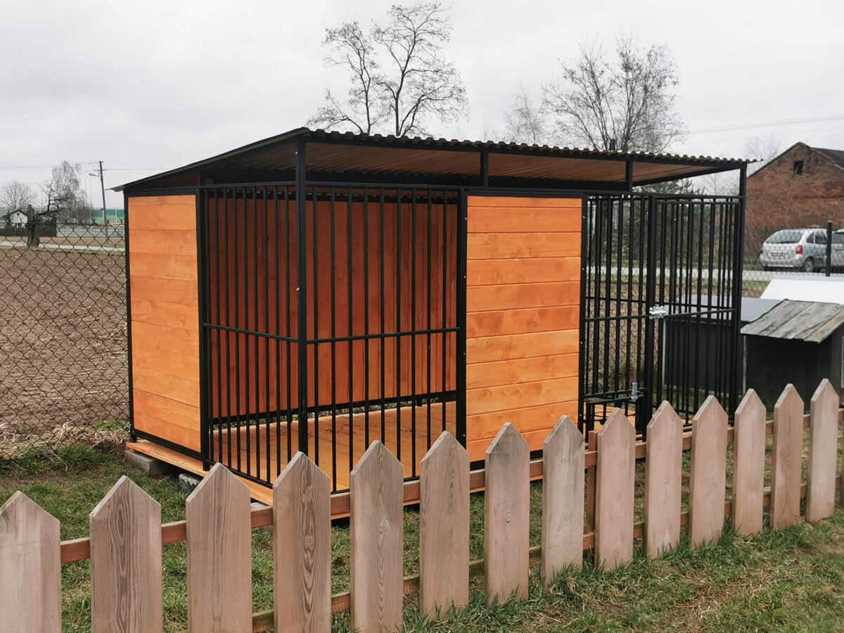 Hundezwinger mit Pultdach nach hinten 3m x 2m Vierkantprofil