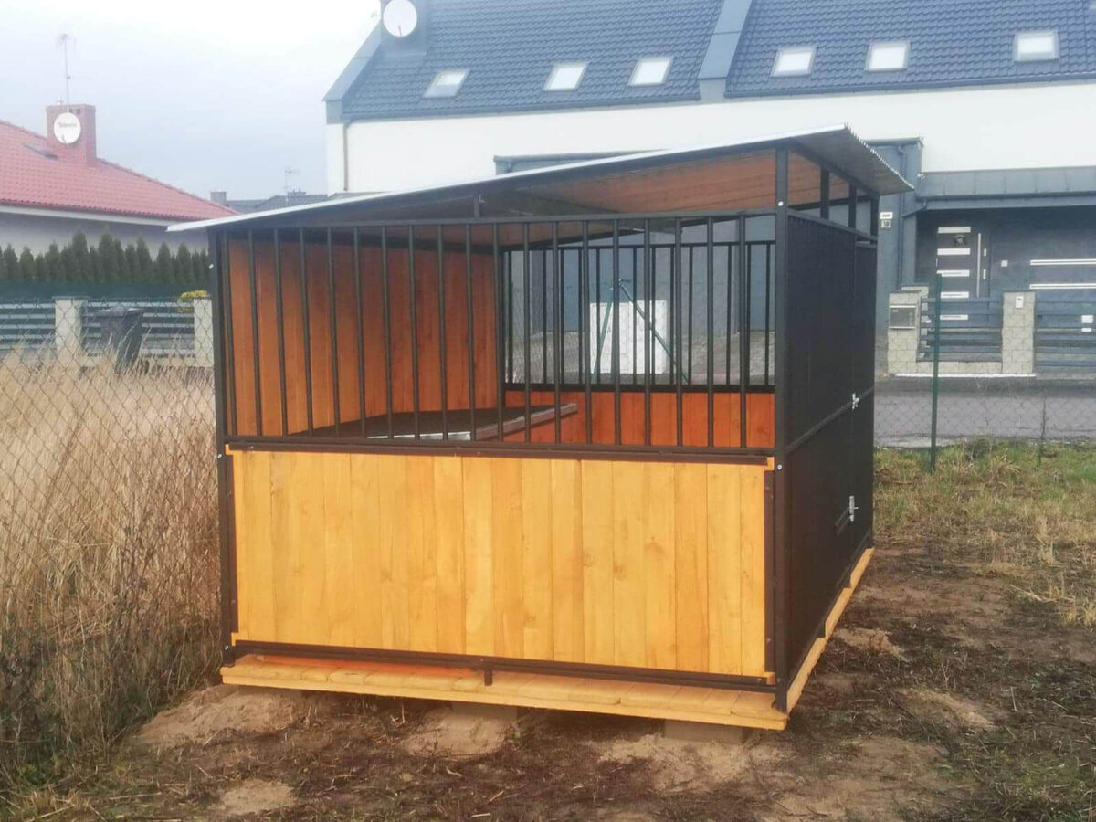 Hundezwinger mit Pultdach nach hinten 3m x 2m Vierkantprofil