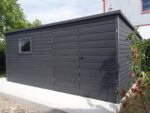 Gartenhaus 4 x 2 Dachneigung nach hinten, Anthrazit 7016 Matt