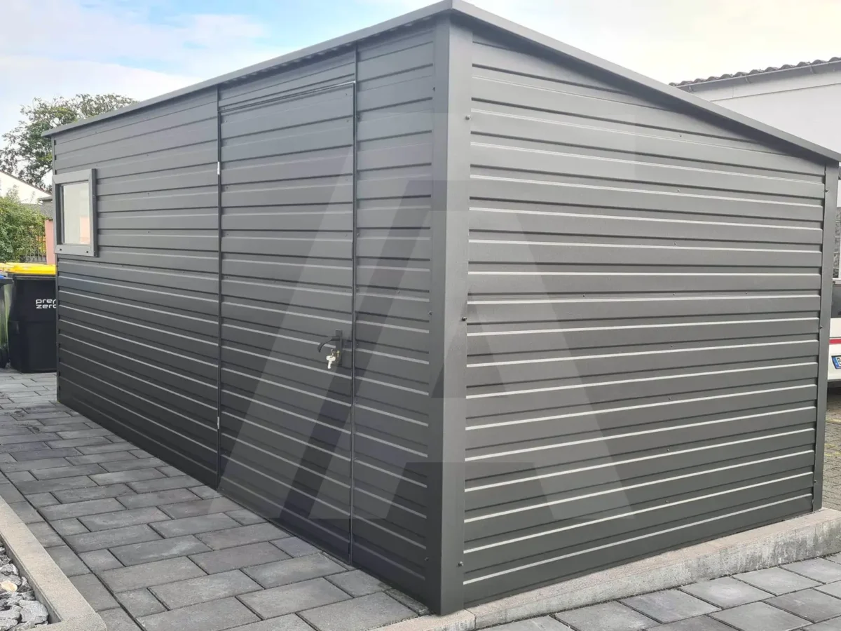 Gartenhaus Anthrazit 7016 Matt 3.5 x 2 mit Pultdach nach hinten