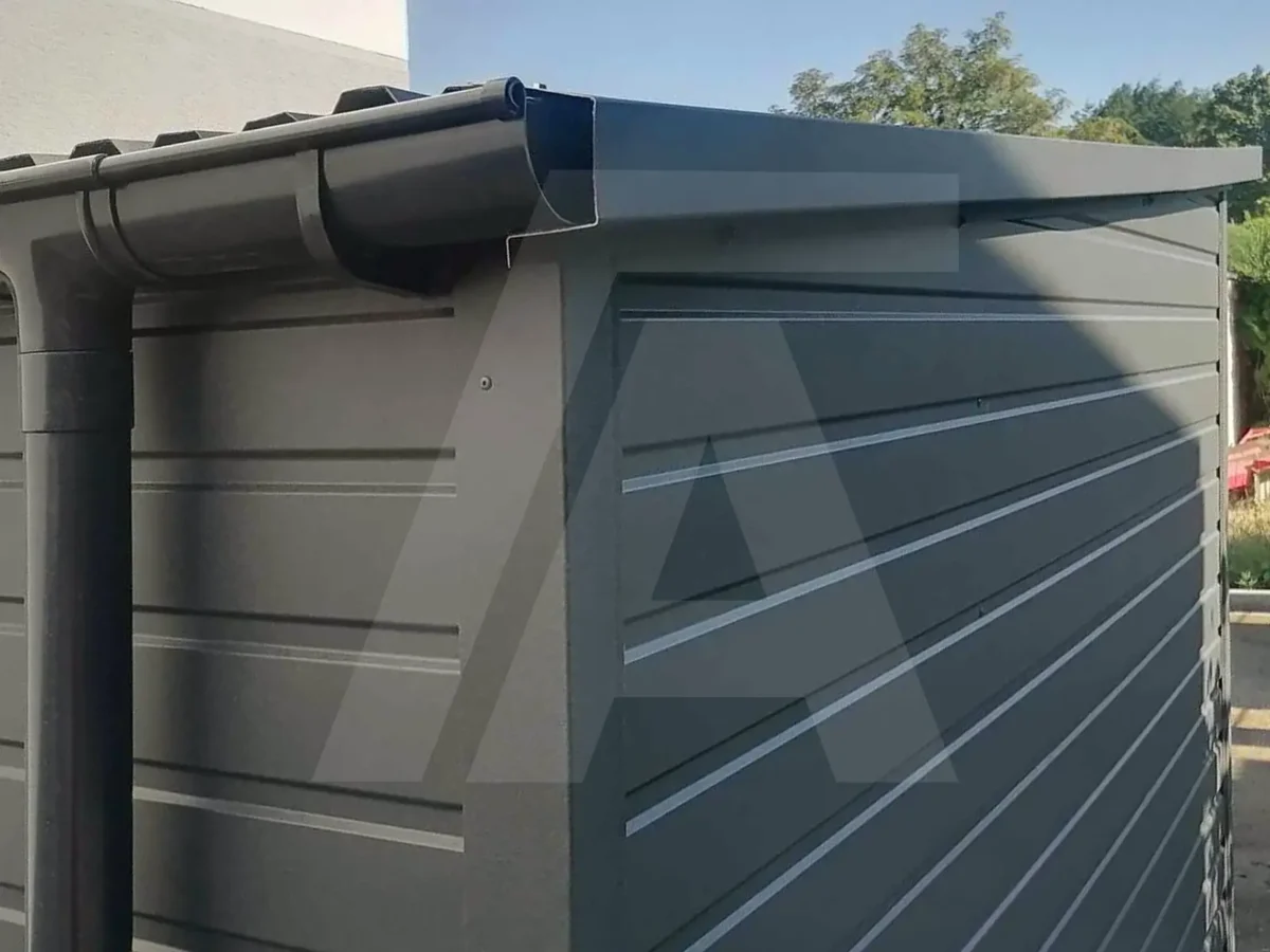 Gartenhaus Anthrazit 7016 Matt 3.5 x 2 mit Pultdach nach hinten