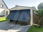 Blechgarage 3 x 7 Reines Weiß RAL 9010 + Anthrazit 7016 Matt