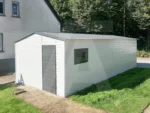 Blechgarage 3 x 7 Reines Weiß RAL 9010 + Anthrazit 7016 Matt