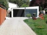 Blechgarage 7 x 7 Weiß RAL 9010, Neigung nach links