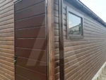 Blechgarage holzähnliche Nussbaumfarbe 9 x 5 Satteldach