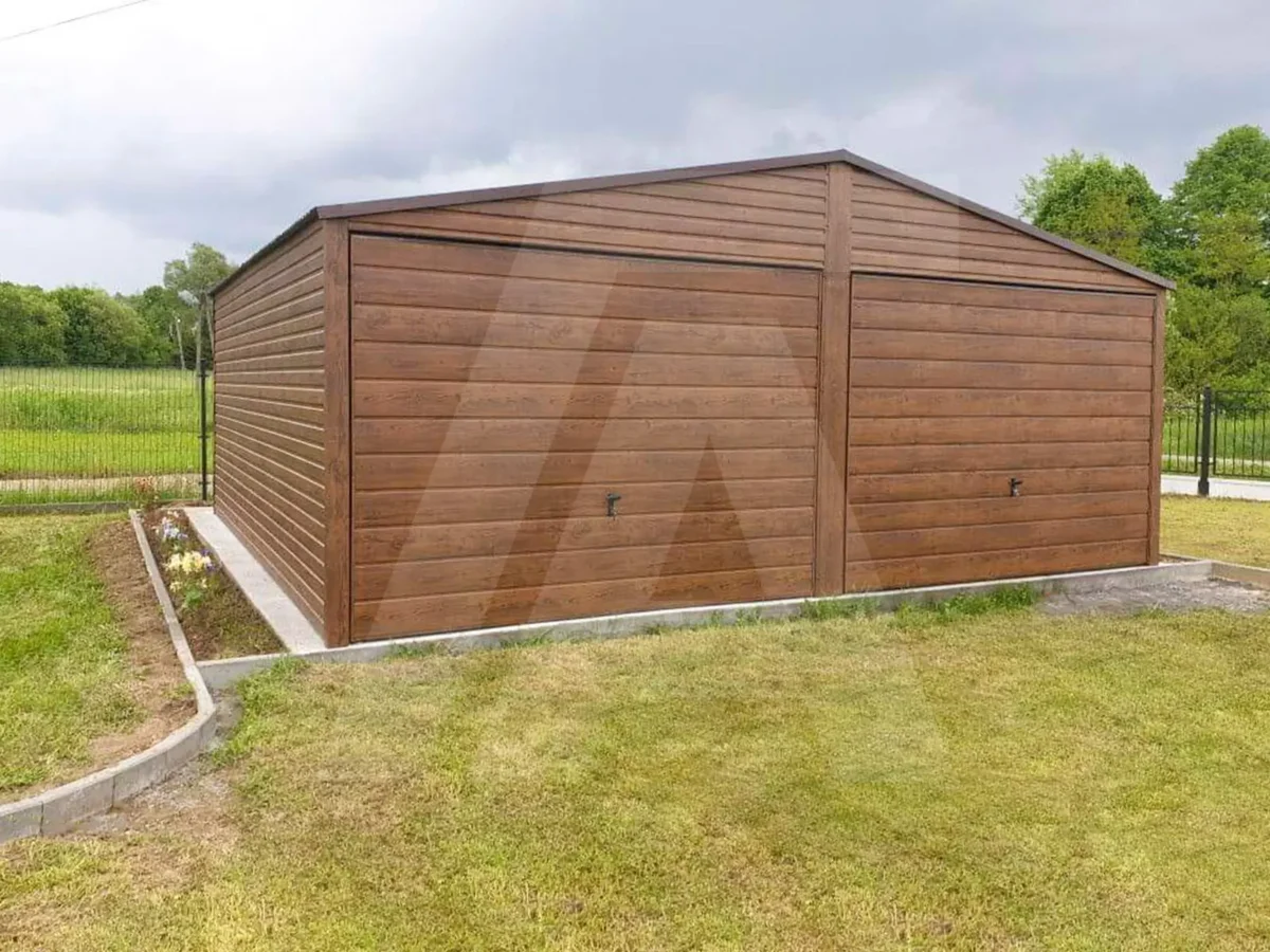 Doppelgarage Goldene Eiche 6 x 5.5 Spitzdach