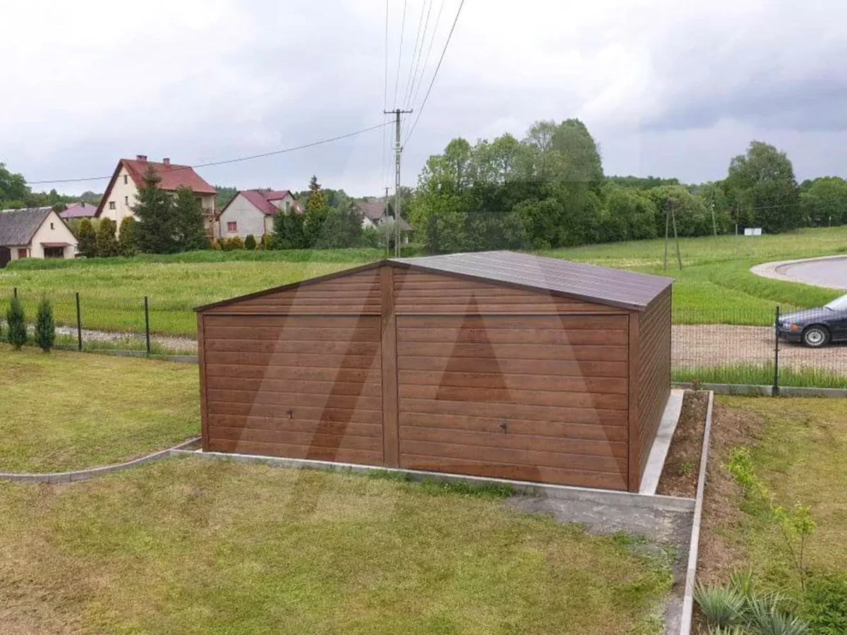 Doppelgarage Goldene Eiche 6 x 5.5 Spitzdach