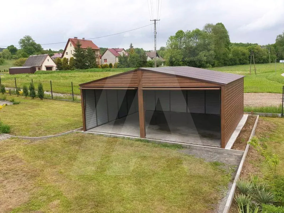 Doppelgarage Goldene Eiche 6 x 5.5 Spitzdach