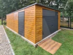 Doppelgarage holzähnlich Goldeiche 4.5 x 6 Pultdach nach hinten