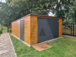 Doppelgarage holzähnlich Goldeiche 4.5 x 6 Pultdach nach hinten